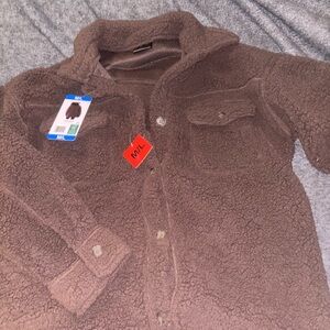 Cozy Brown Sherpa Women's Sweater